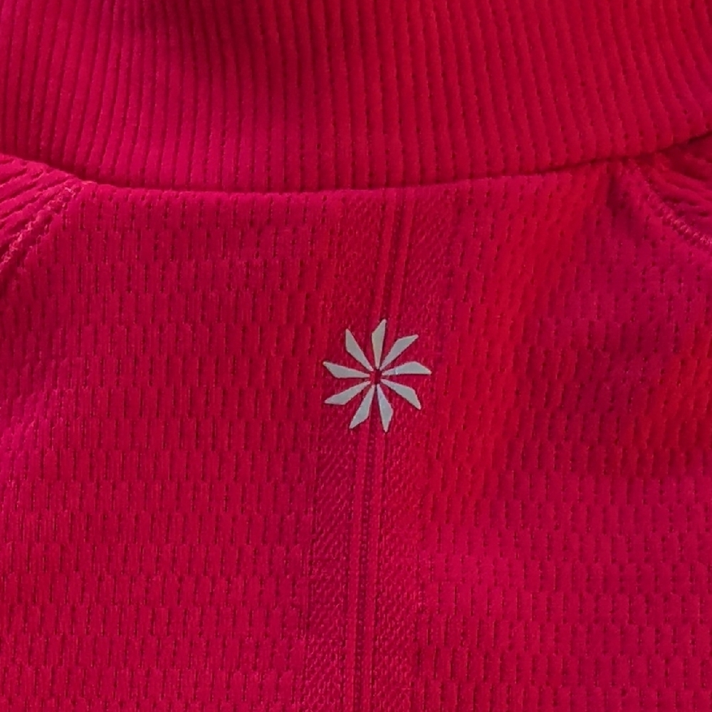 💜 Athleta Flurry Seamless Turtleneck Top Red EUC - Picture 4 of 6